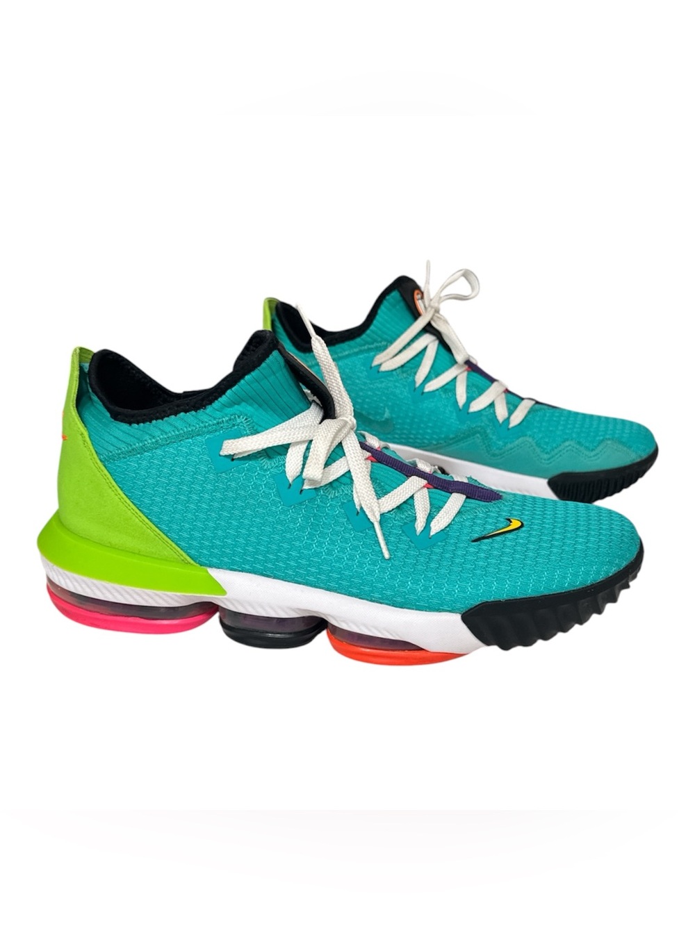 Nike LeBron XVI Low Hyper Jade Total Orange CI2668-301 Men’s Sz 12 Basktbal Shoe